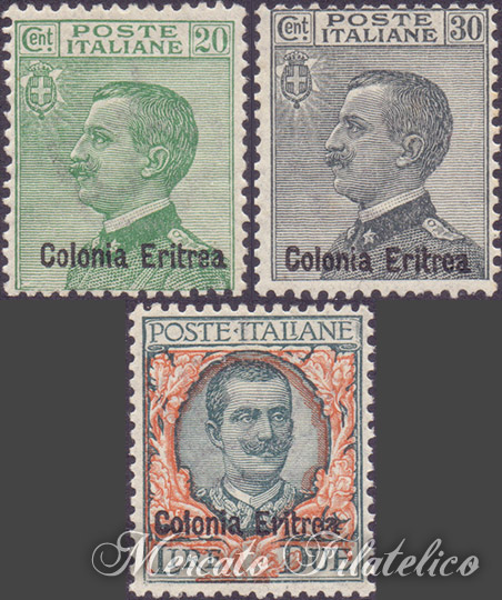 REGNO 1931 Colonie Italiane  ERITREA tipo Parmeggiani 4 valori usati 